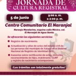 Anuncian jornada de cultura registral gratuita en el centro comunitario el Naranjal